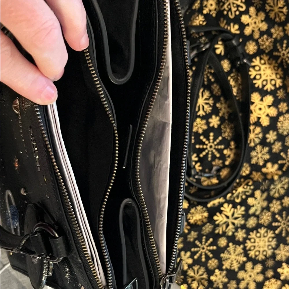 Coach Rare NASA Space black Shoulder Bag with Charms - Picture 11 of 16